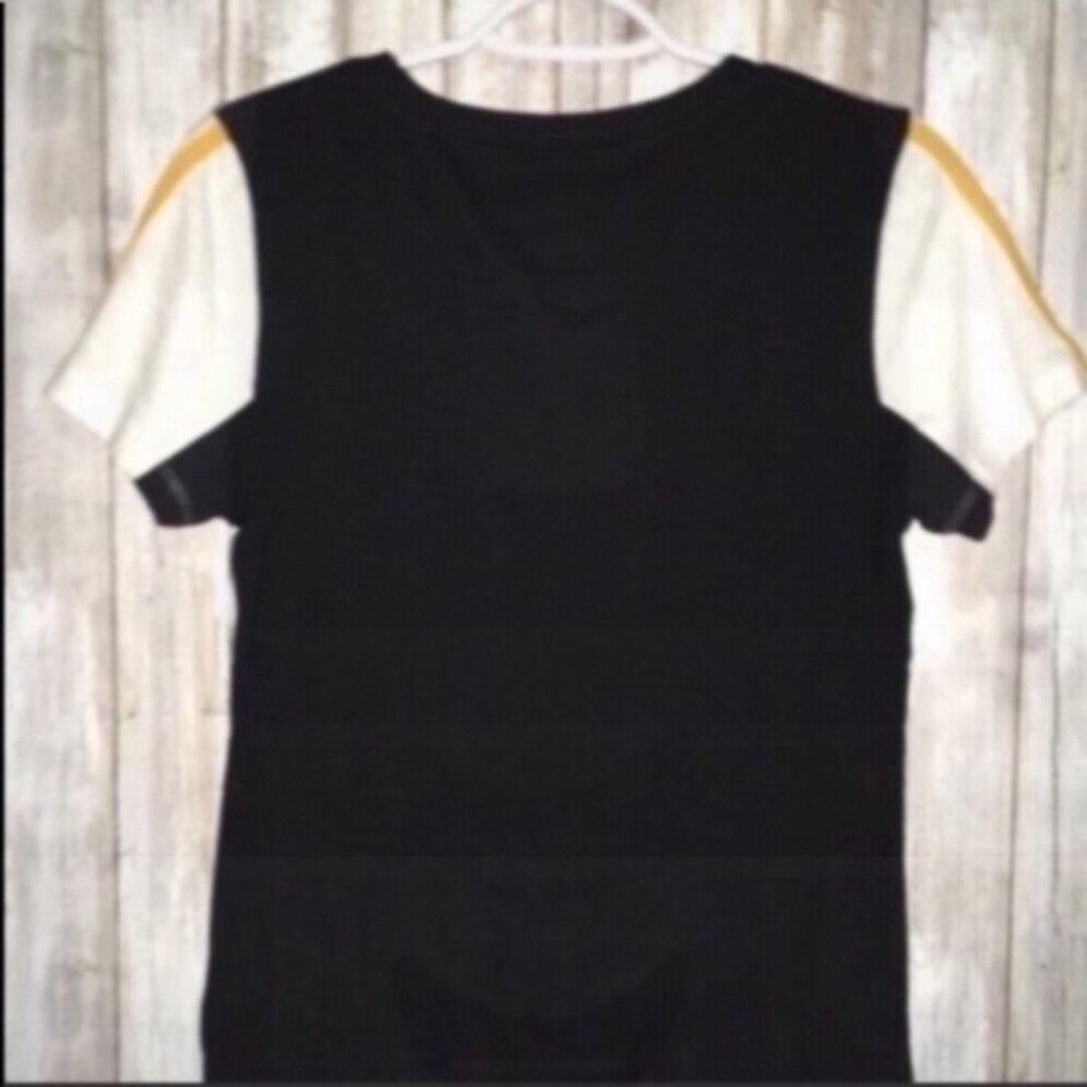 Pittsburgh Pirates Colorblock Tee Womens S NWT Black Gold MLB Shirt - Picture 6 of 7